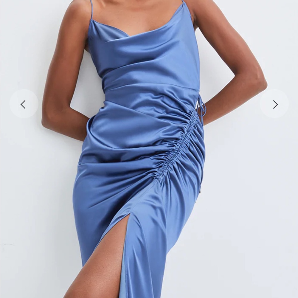 Veronica Beard Natasha Stretch Silk Blue Midi Dress Size  6 NWT.